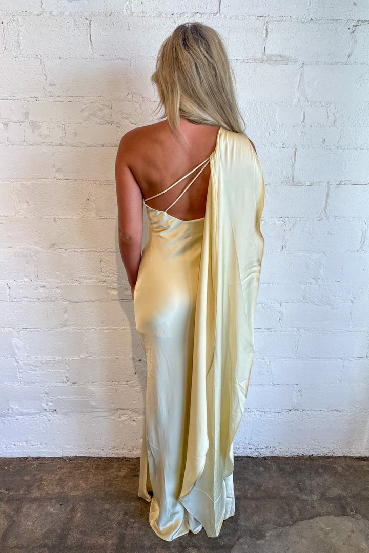 Ayse Long Scarf Dress, Maxi Dress, Wedding Guest Dress, Satin Dress, Adeline Boutique, Dallas Boutique