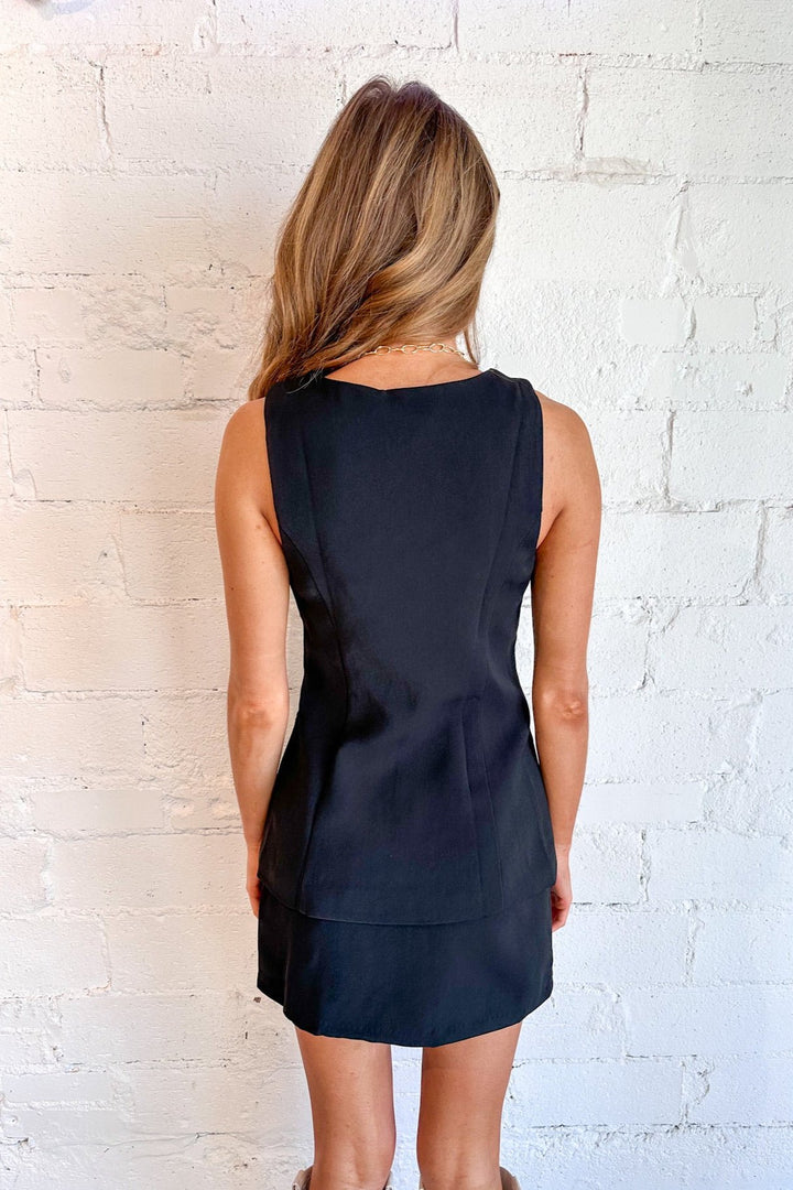 White Victoria Vest, White Vest, Vest, Two Piece Set, Matching Set, Dallas Boutique, Boutiques, Boutique Clothing, Mini Skirt Set