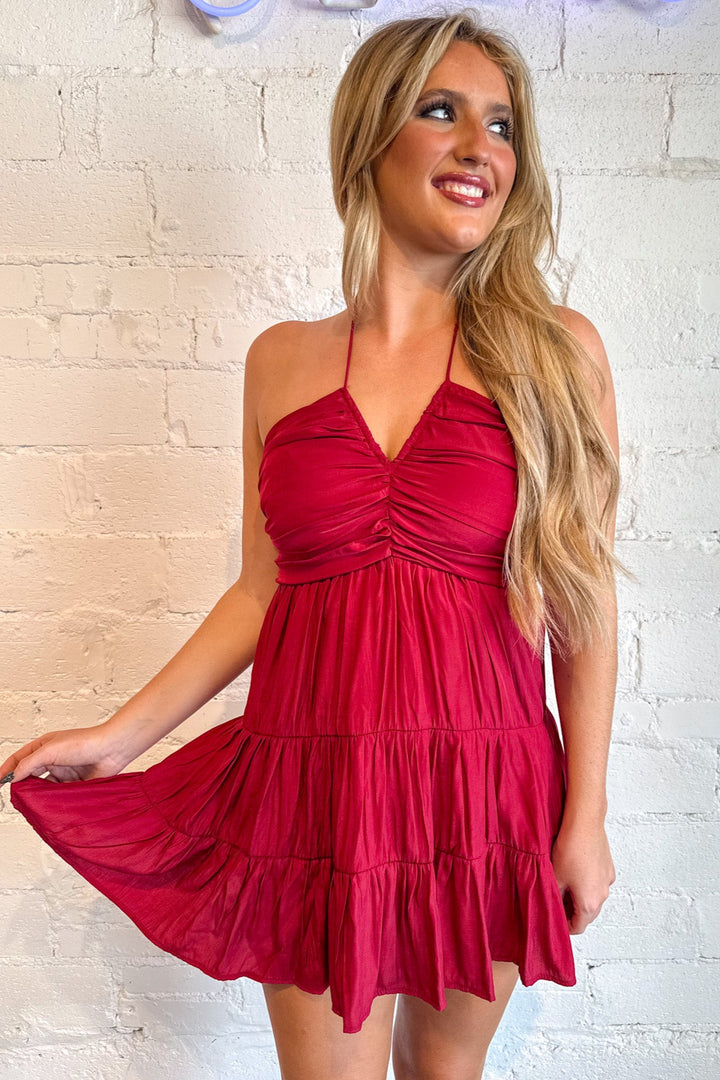 Izzy Halter Mini Dress, Halter Dress, Summer Dresses, Summer Styles, Adeline Boutique, Dallas Boutique, Boutique Dresses, Vacation Styles