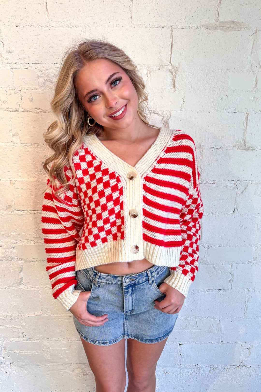 Holiday Vibes Cardigan, Christmas Sweater, Cropped Sweater, Cardigan, Adeline Boutique