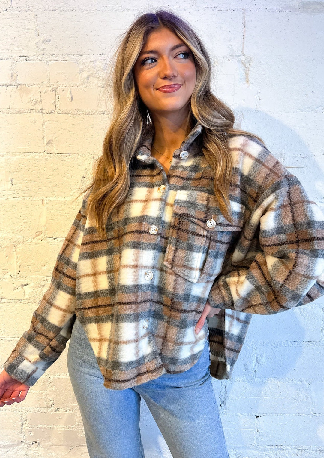 Snowy Forecast Shacket, Tops, Adeline, Adeline, dallas boutique, dallas texas, texas boutique, women's boutique dallas, adeline boutique, dallas boutique, trendy boutique, affordable boutique