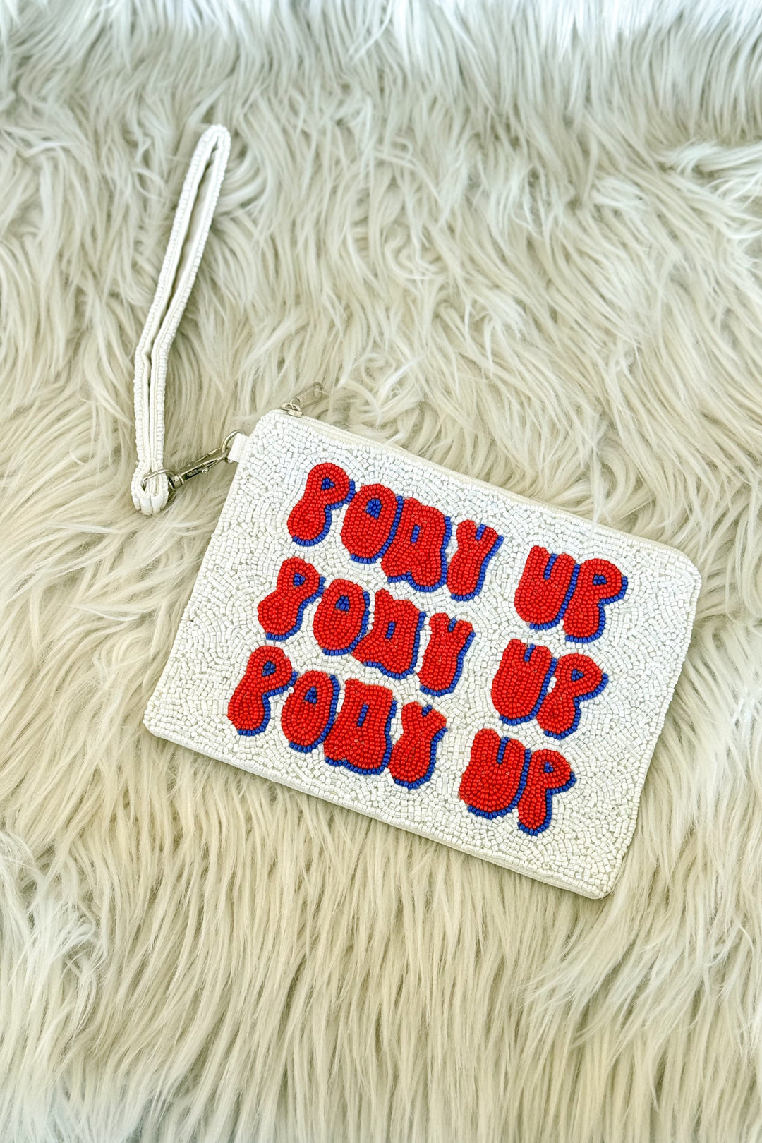 Pony Up Beaded Wristlet, SMU, Pony Up, Game Day Outfit, Accessories, Adeline Boutique, Dallas Boutique