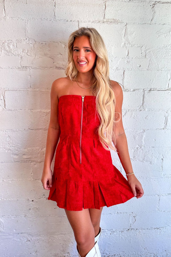Corduroy Romper, Romper, Red Romper, Dallas Boutique