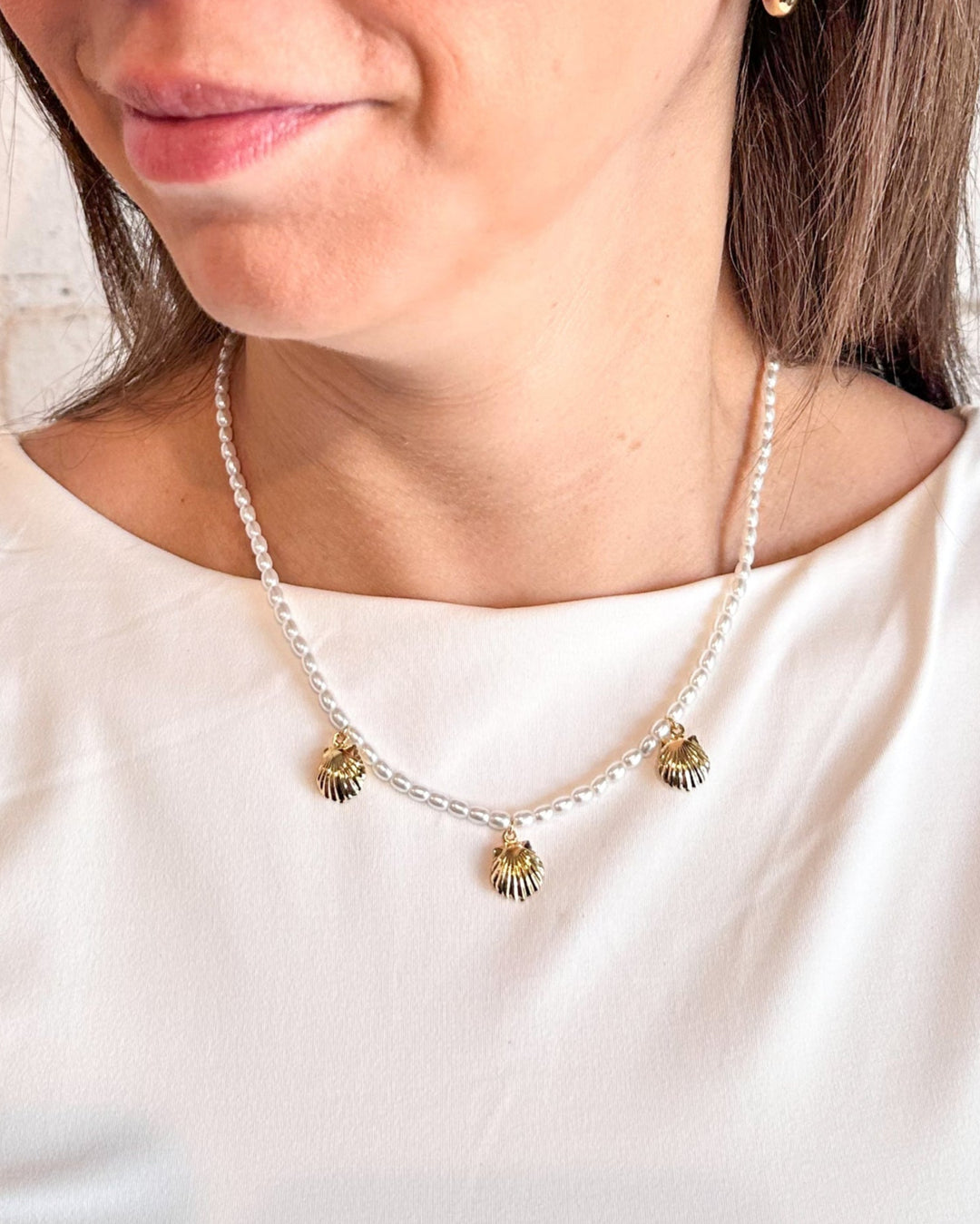 Shell Pearl Necklace, Jewelry, Accessories, Dallas Boutique, Adeline Boutique, Vacation Styles