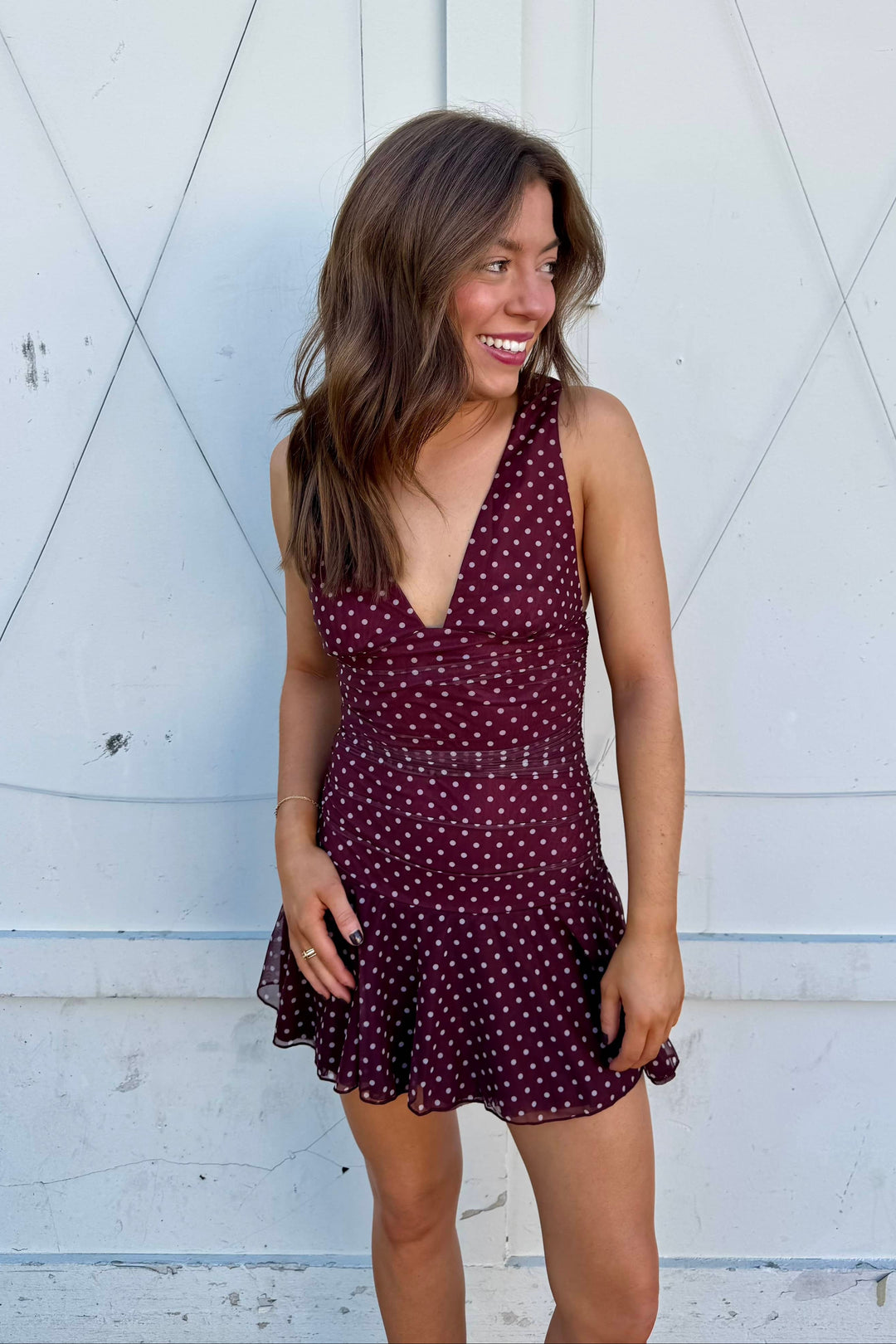 The June Dress, Flowy Mini Dress, Mini Dress, Polka Dot Dress, Polka Dots, Dallas Boutique, Adeline Boutique, Women's Fashion