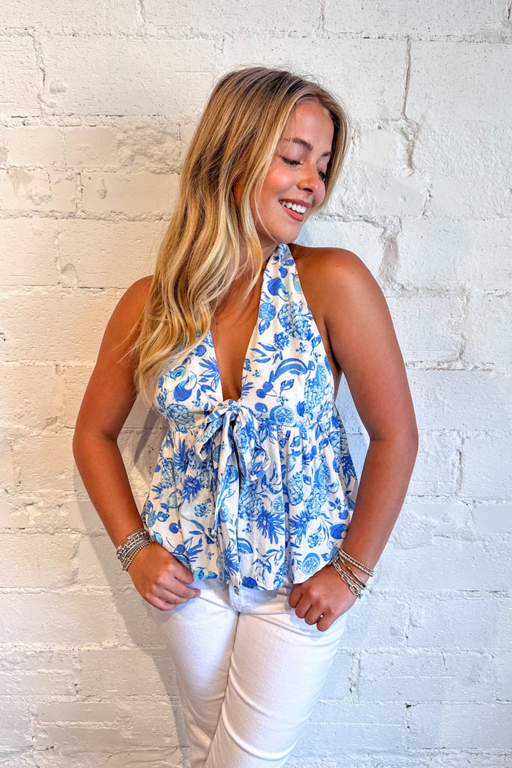 Tropical Tides Halter Top, Halter Top, Summer Styles, Vacation Tops, Adeline Boutique, Dallas Boutique, Boutiques
