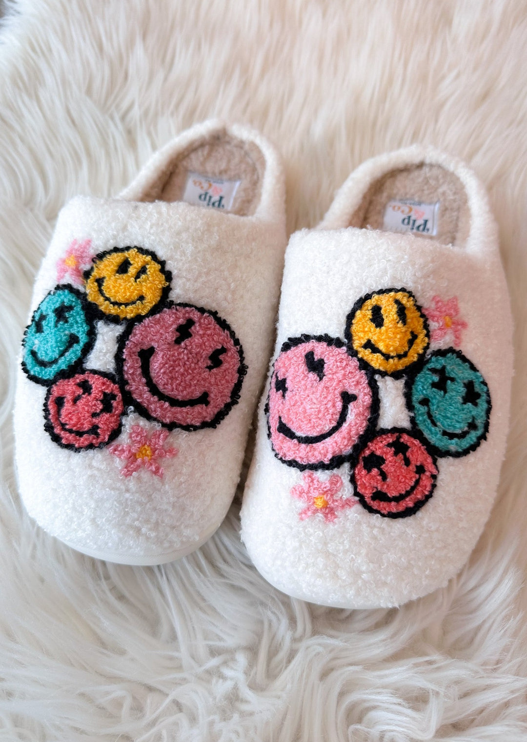 Smiley Face Flower Slippers, Shoes, Adeline, Adeline, dallas boutique, dallas texas, texas boutique, women's boutique dallas, adeline boutique, dallas boutique, trendy boutique, affordable boutique