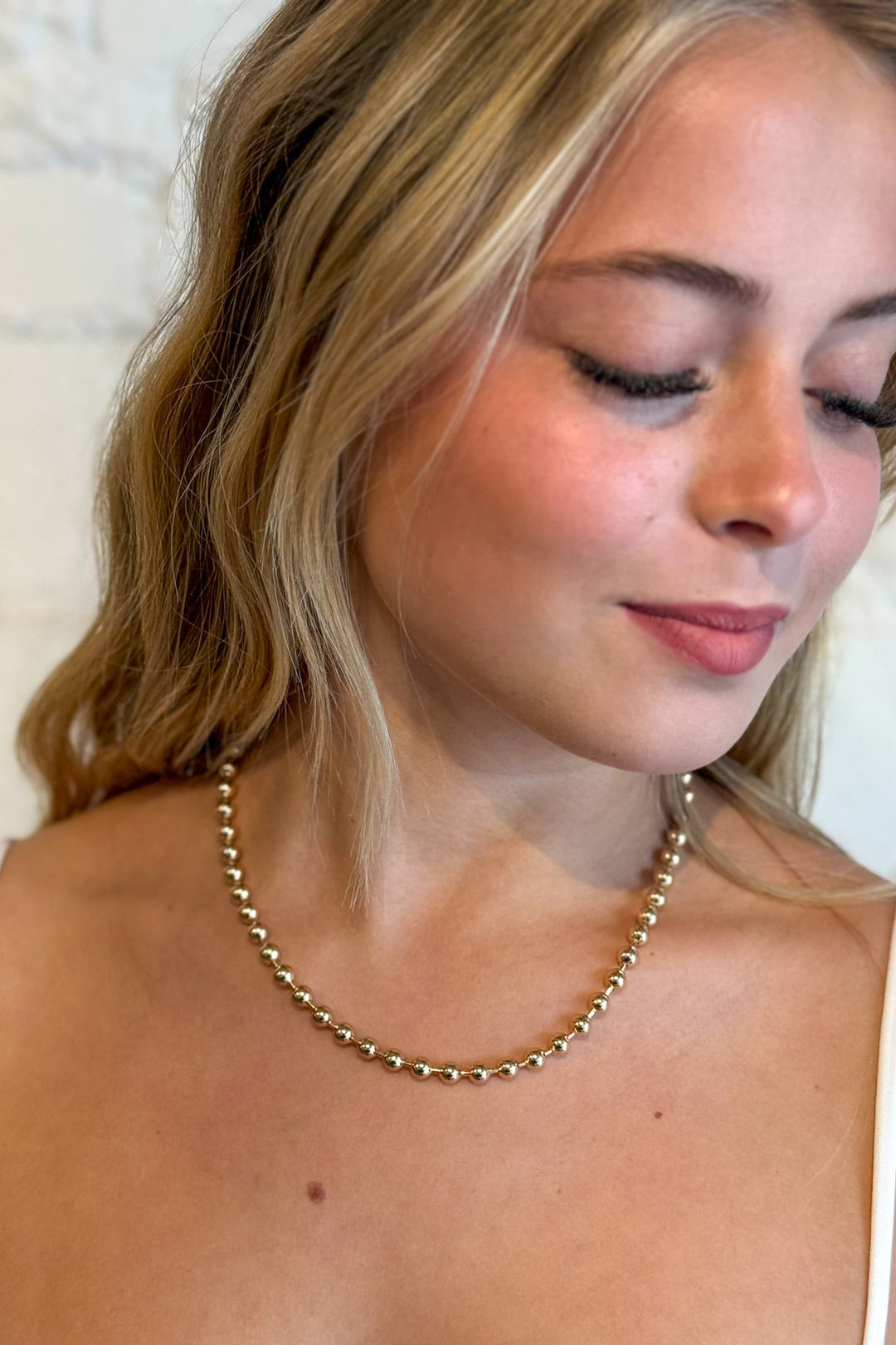 18" Gold Dipped CC Ball Necklace, Chain Necklace, Necklace, Adeline Boutique, Dallas Boutique, Boutique Jewelry, Gift Ideas