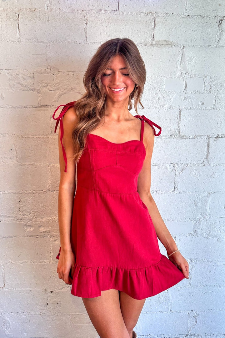 Country Darling Ruffle Hem Dress, Dresses, Day + Moon, Adeline, dallas boutique, dallas texas, texas boutique, women's boutique dallas, adeline boutique, dallas boutique, trendy boutique, affordable boutique