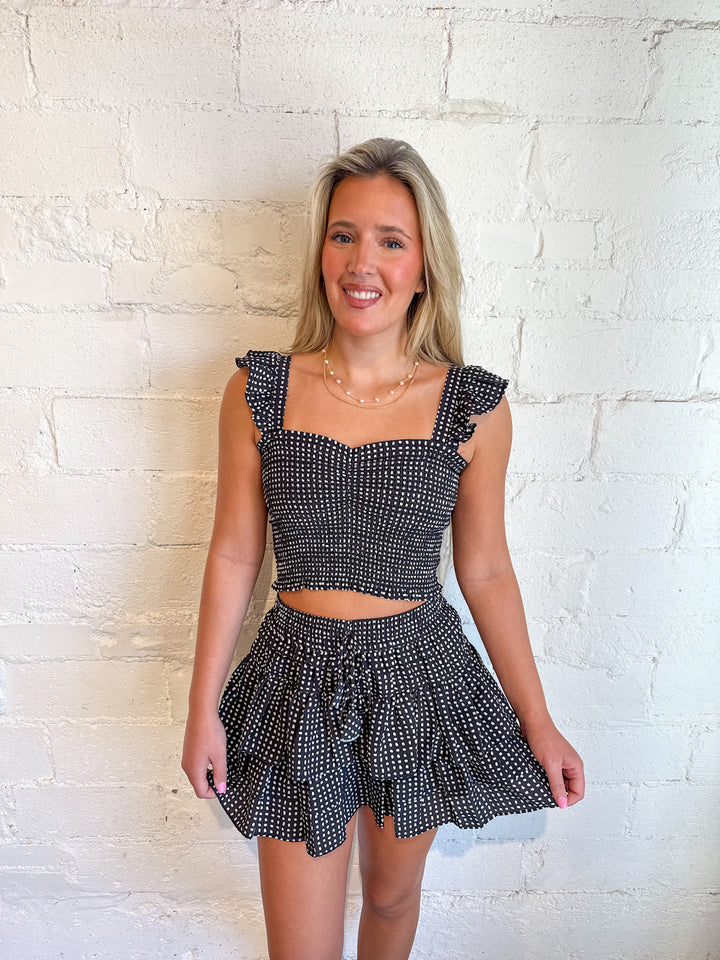Dotty Smocked Top