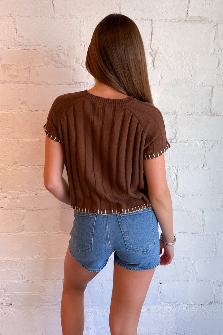 Fall In Love Short Sleeve Sweater Top, Tops, Le Lis, Adeline, dallas boutique, dallas texas, texas boutique, women's boutique dallas, adeline boutique, dallas boutique, trendy boutique, affordable boutique