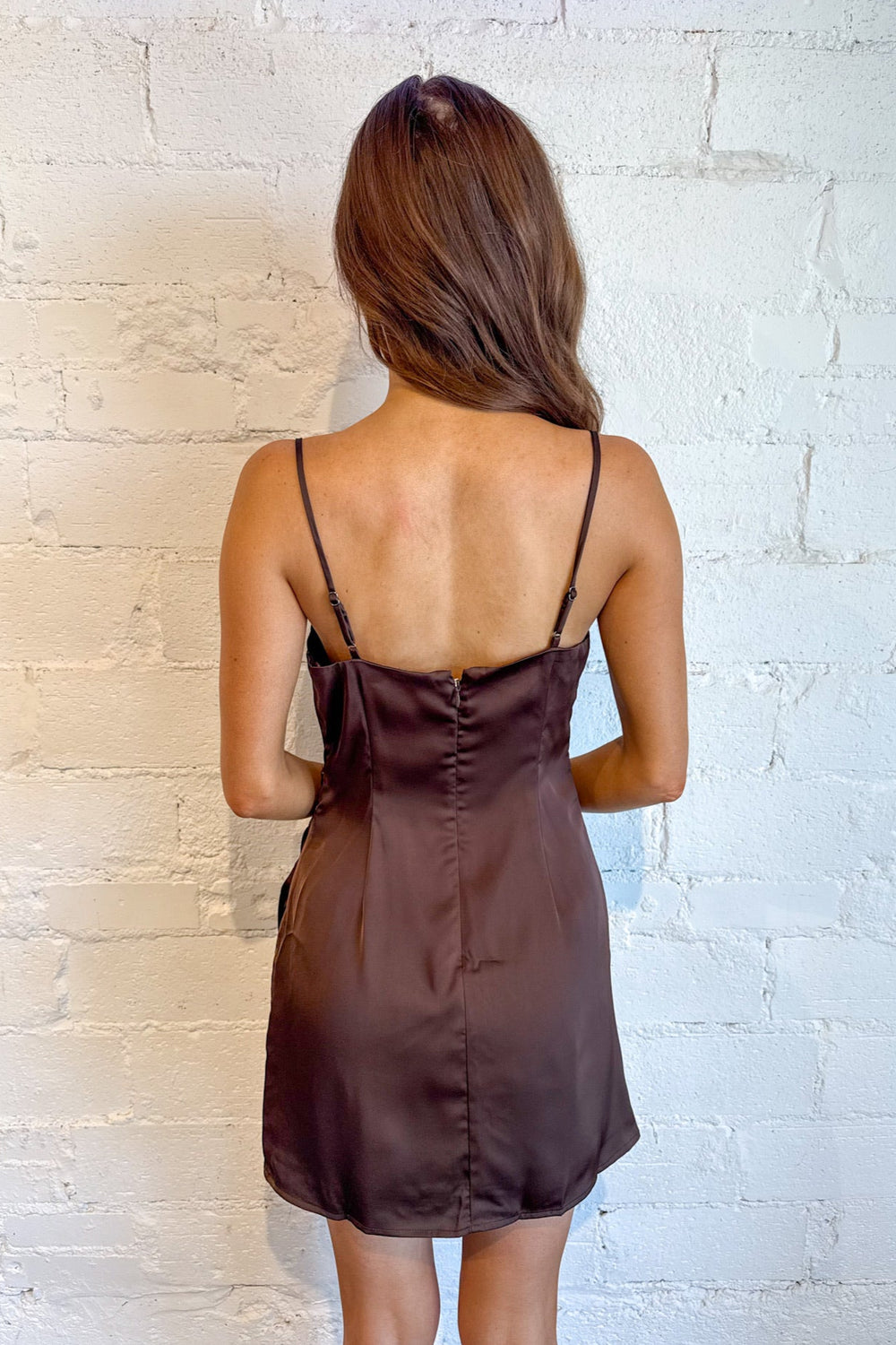 ASTR The Label Jenness Satin Mini Dress, Satin Dress, Brown Satin Dress, Adeline Boutique, Dallas Boutique, Boutique Dresses, Fall Dress, Fall Styles