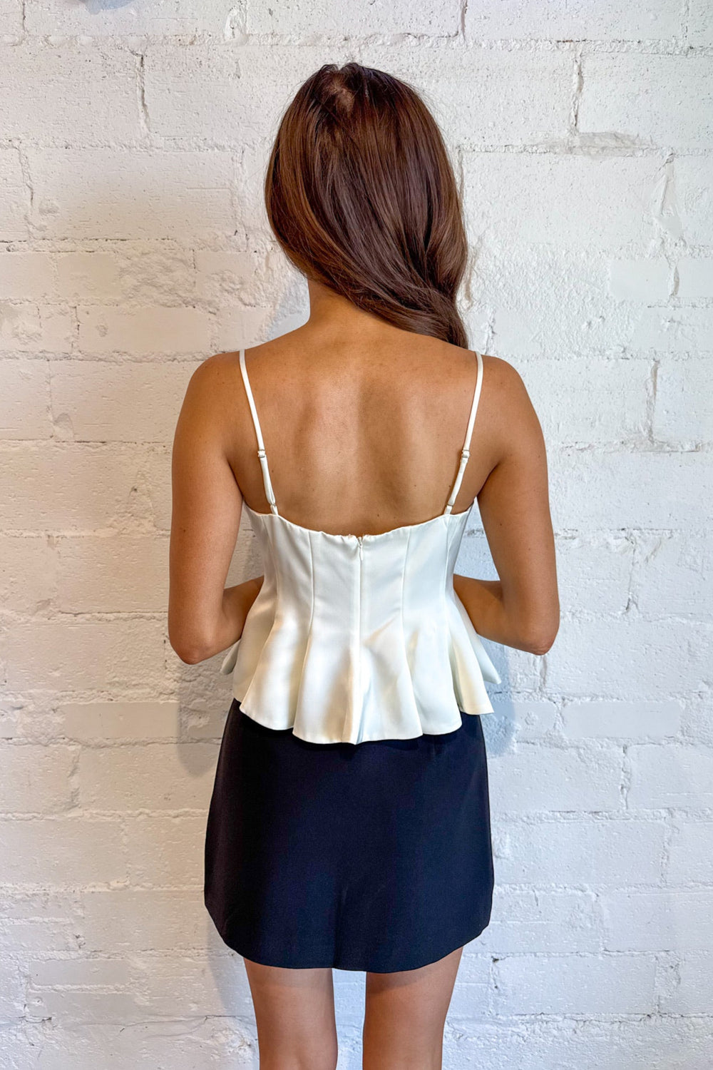 ASTR The Label Paislee Satin Peplum Top, Tops, Going Out Tops, Satin Tops, Adeline Boutique, Dallas Boutique, Boutique Clothing