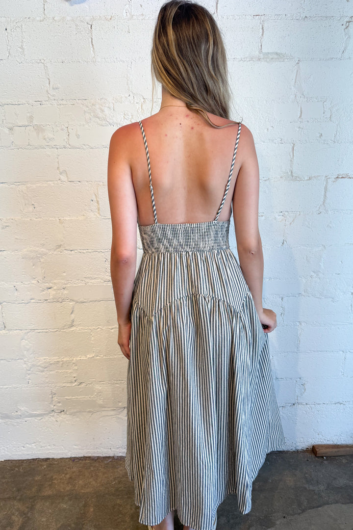 All American Girl Midi Dress Navy Back, adeline dallas, dallas boutique, boutique