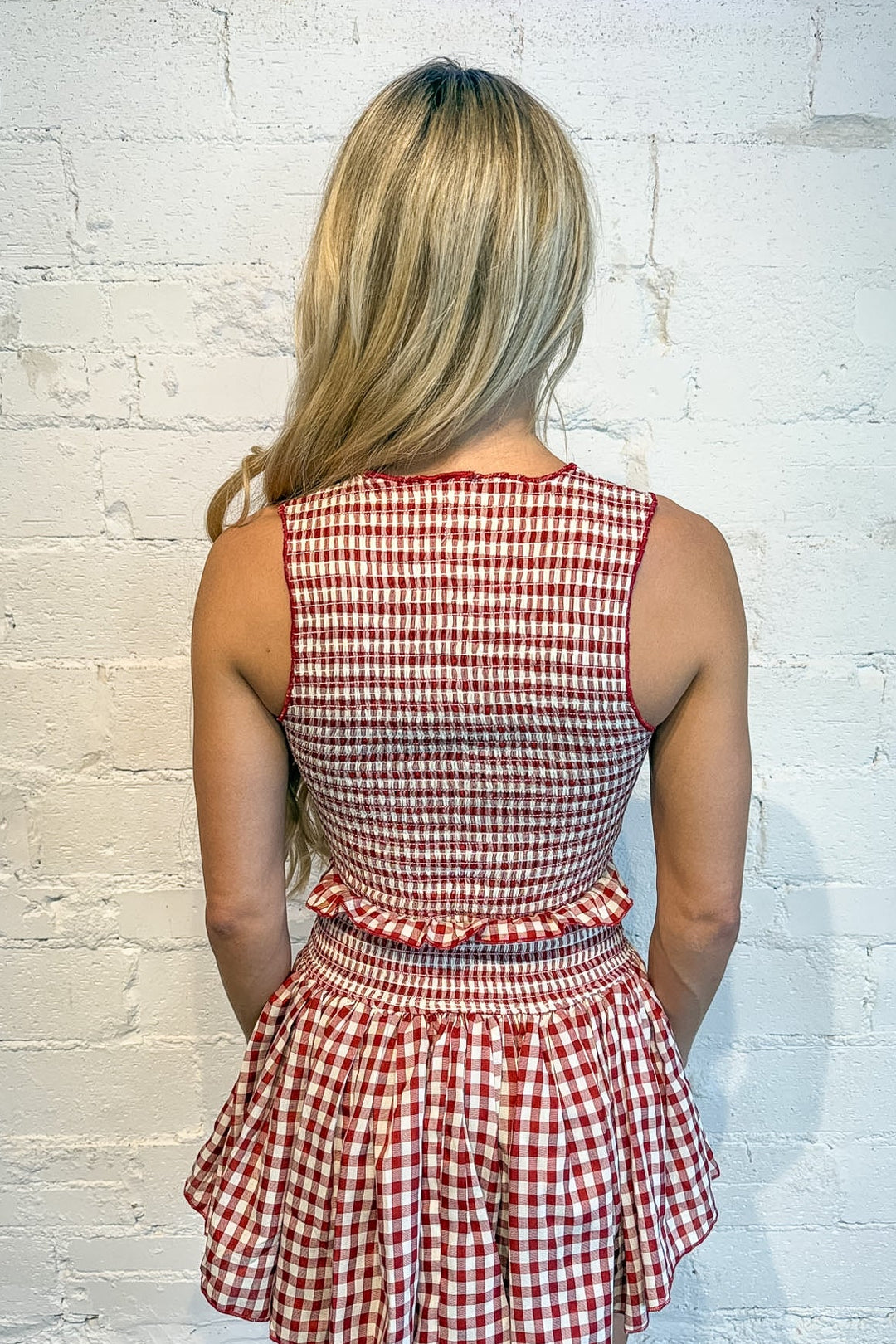 All American Top, Gingham Tops, Gingham Sets, Sets, Matching Sets, Adeline Boutique, Dallas Boutique, Gameday Styles, 4th of July Styles, Spring and Summer Styles
