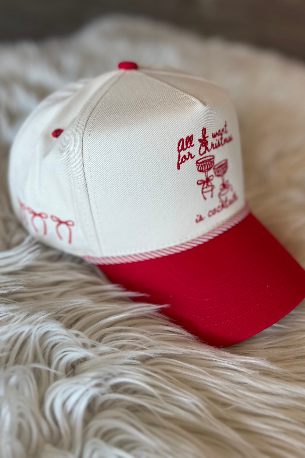 All I Want For Christmas Is Cocktails, Hats, Trucker Hats, Accessories, Holiday Hats, Gift Ideas, Adeline Boutique, Dallas Boutique