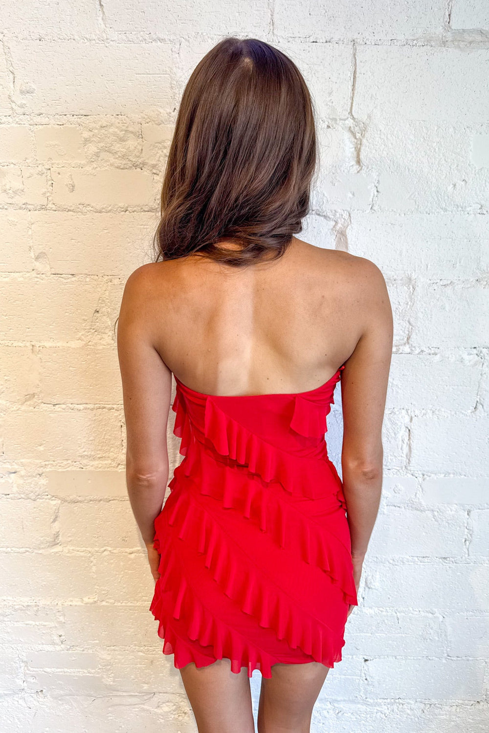All Yours Ruffle Tube Dress, Red Mini Dress, Mini Dress, Dresses, Going Out Dress, Adeline Boutique, Dallas Boutique, Boutique Dresses, Women's Clothing Boutique