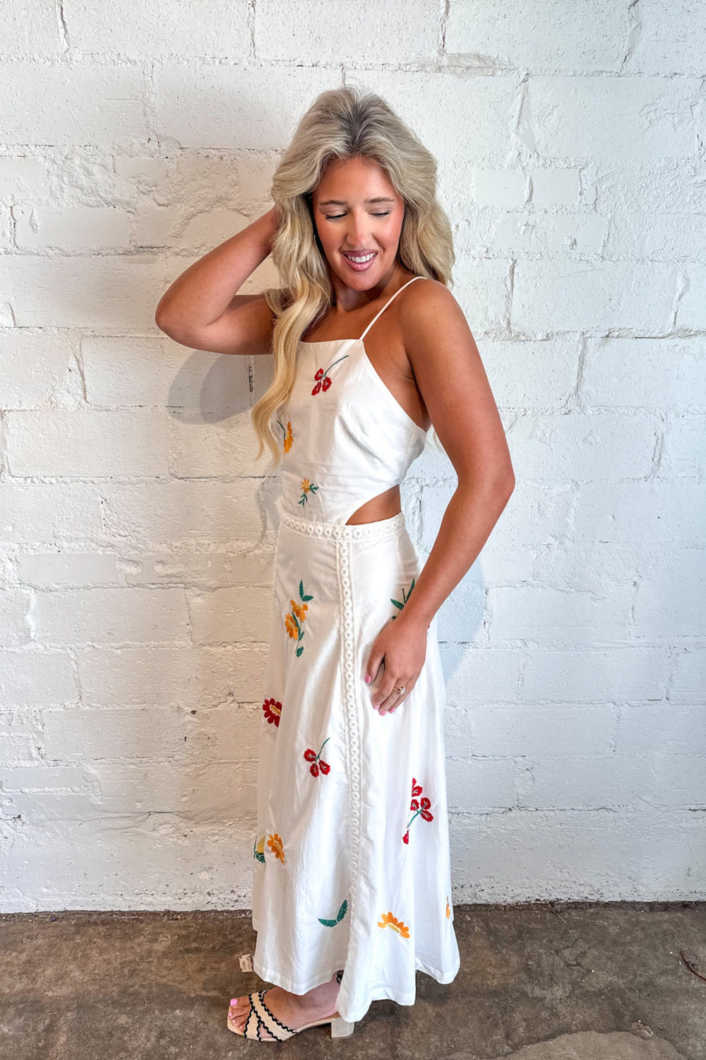 American Beauty Midi Dress, Maxi Dress, White Dress, Summer Dresses, Adeline Boutique, Dallas Boutique, Boutique Dresses