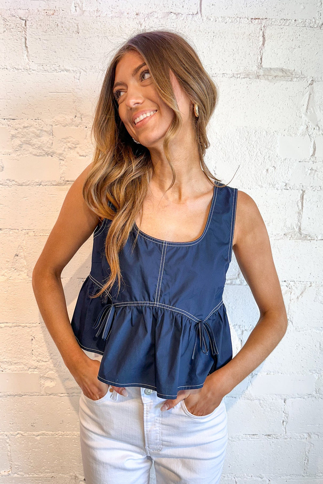 Anchor & Stitch Top, spring Tops, Tops, Adeline Boutique, Dallas Boutique, Boutique Clothing, Spring and Summer Tops