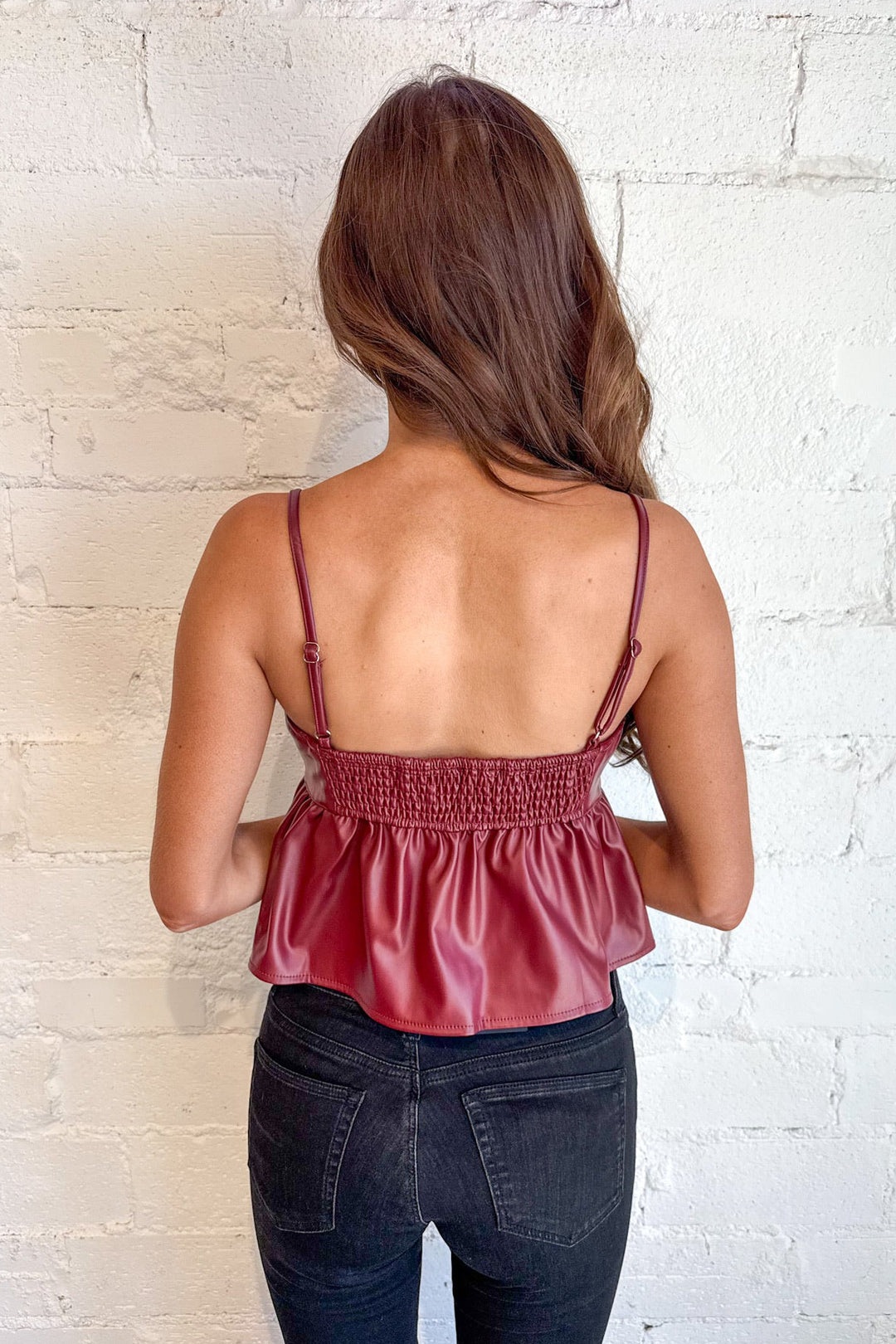 Audrey Leather Top, Leather Top, Leather Styles, Tops, Thanksgiving Styles, Fall Styles, Adeline Boutique, Dallas Boutique, Women's Boutique