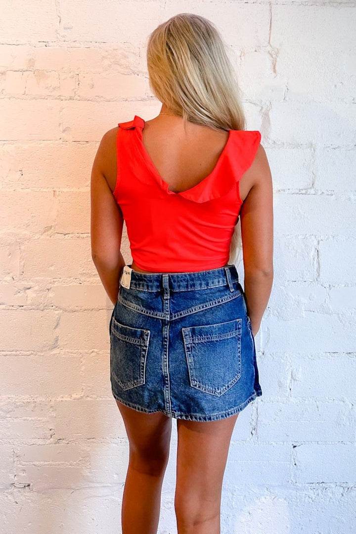 Avery Sleeveless Crop Top, Orange, Orange Top, womens boutique, boutique