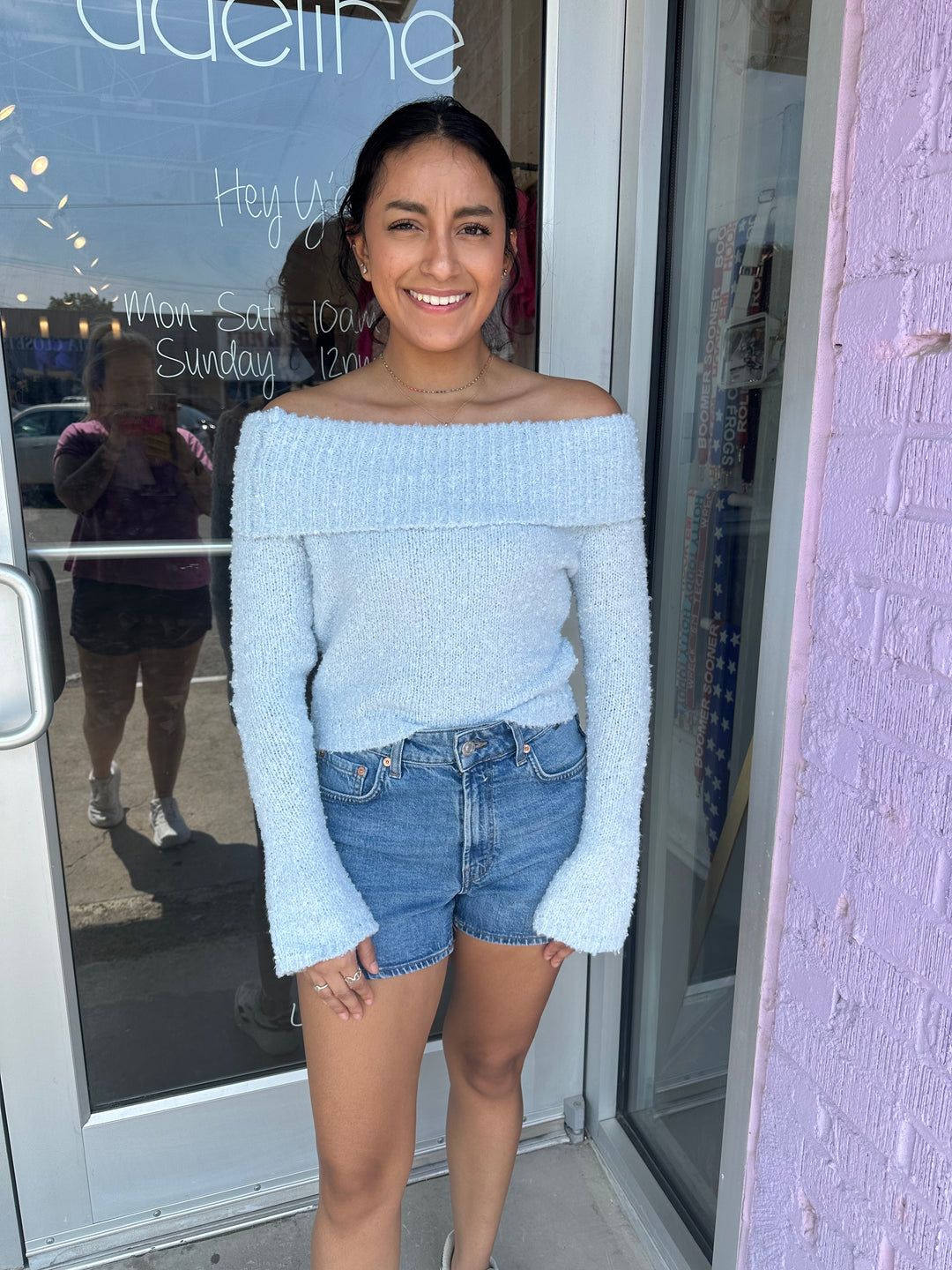 Bliss Off Shoulder Sweater, Tops, Sky to Moon, Adeline, dallas boutique, dallas texas, texas boutique, women's boutique dallas, adeline boutique, dallas boutique, trendy boutique, affordable boutique