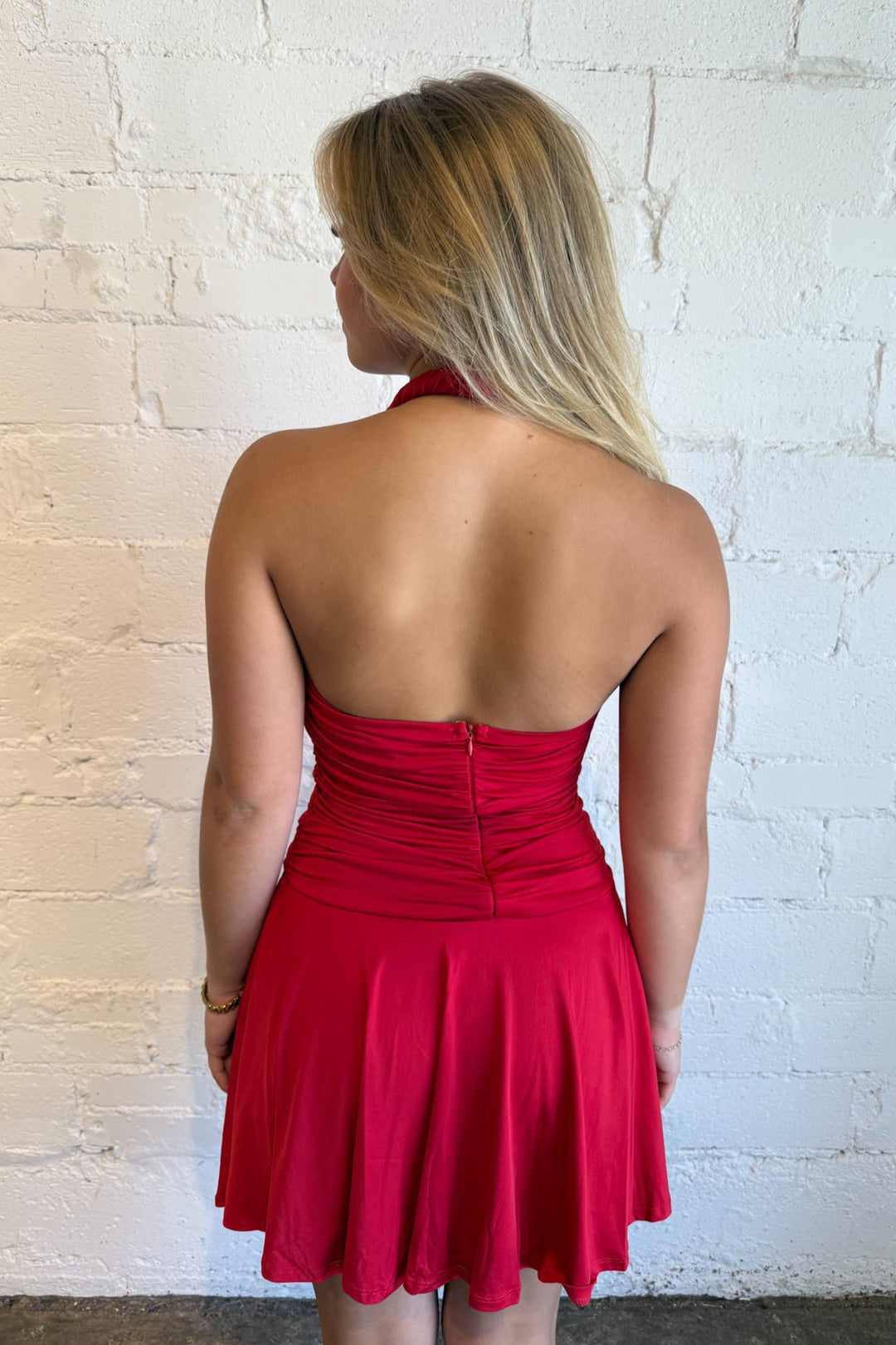 Bailey Dress, Red Dress, Game Day Dress, Adeline Boutique, Dallas Boutique, Vacation Styles, Mini Dress, Halter Dress