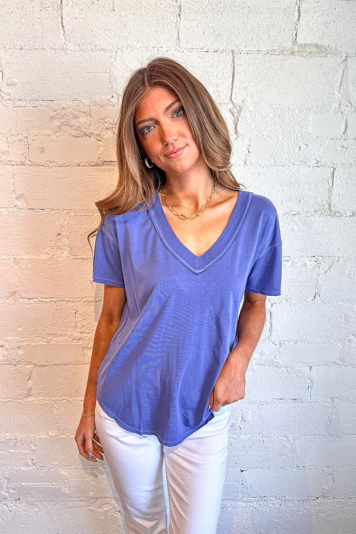 Baltimore V Neck Tee, Vneck Tee, Basic Top, Adeline Boutique, Dallas Boutique, Oversized Tee
