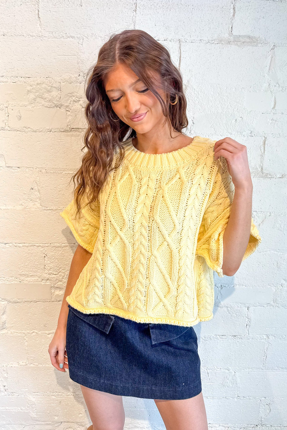 Barefoot Beach Sweater, Sweaters, Spring Styles, Adeline Boutique, Dallas Boutique, Buttery Yellow Tops, Top