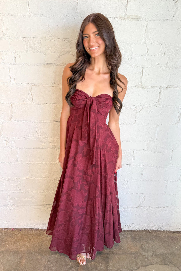 Berry Luxe Dress, Crimson Dress, Maxi Dress, Women's Dresses, Holiday Dresses, Thanksgiving Styles, Adeline Boutique, Dallas Boutique