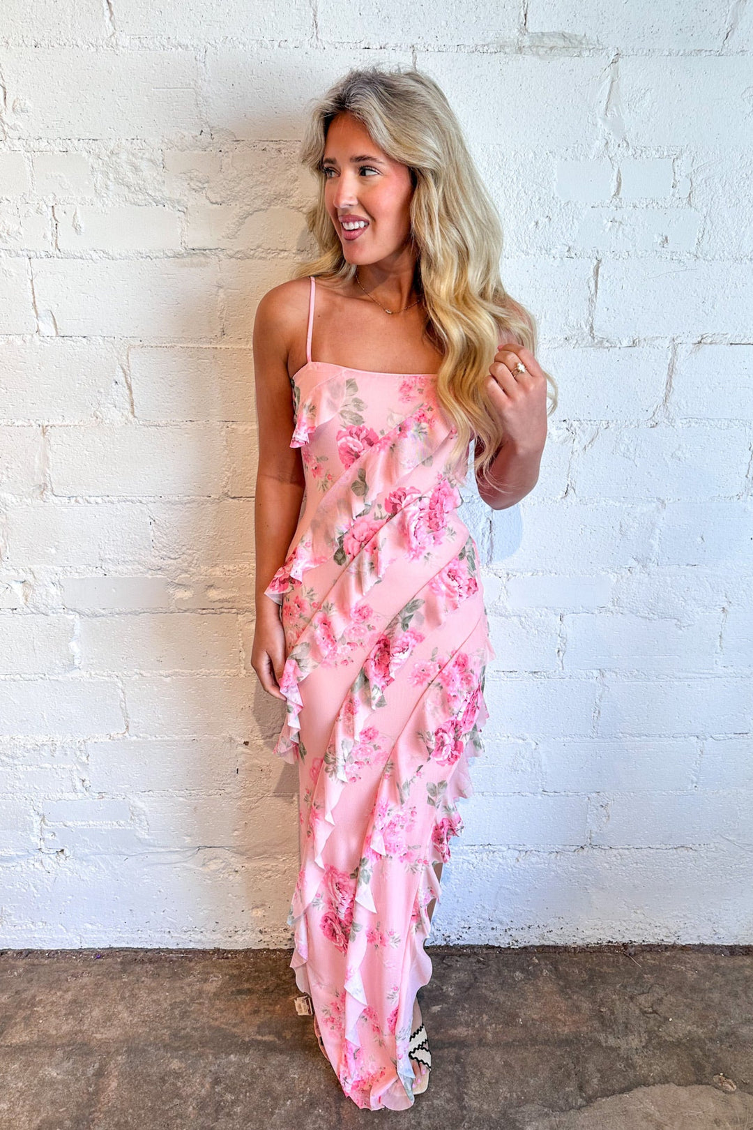 Betty Ruffle Maxi, Maxi Dress, Adeline Boutique, Dallas Boutique, Wedding Guest Dress, Summer Dresses, Maxi