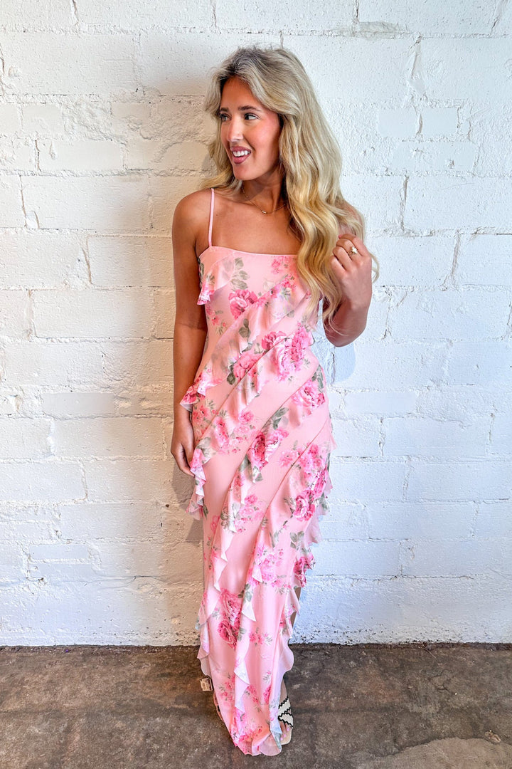 Betty Ruffle Maxi, Maxi Dress, Adeline Boutique, Dallas Boutique, Wedding Guest Dress, Summer Dresses, Maxi