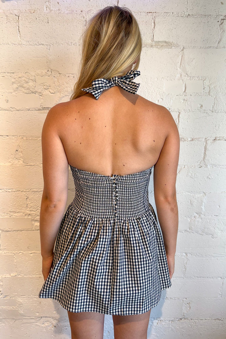 Check me Out Halter Dress, Halter Dress, Halter Mini Dress, Gingham Dress, Adeline Boutique, Dallas Boutique, Boutique Dresses