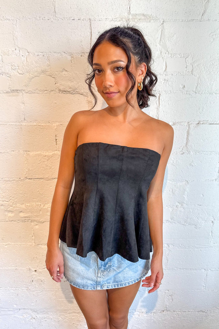 Cozy Suede Tube Top, Tops, Tube Tops, Fall Tops, Suede Top, Game Day Outfits, Adeline Boutique, Dallas Boutique, Boutique Clothing 
