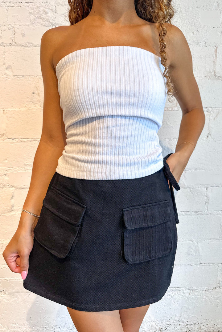 Denim Wrap Skort, Skort, Skirt, Bottoms, Adeline Boutique, Spring Outfit, Dallas Boutique, Denim