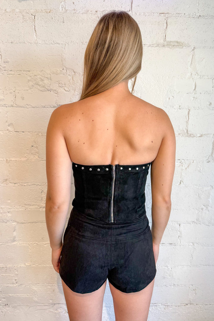 Faded Tube Top, Suede Top, Fall and Winter Styles, Adeline Boutique, Dallas Boutique, Women's Clothing Boutique, Tops, Strapless Top, Corset Top, Suede Styles