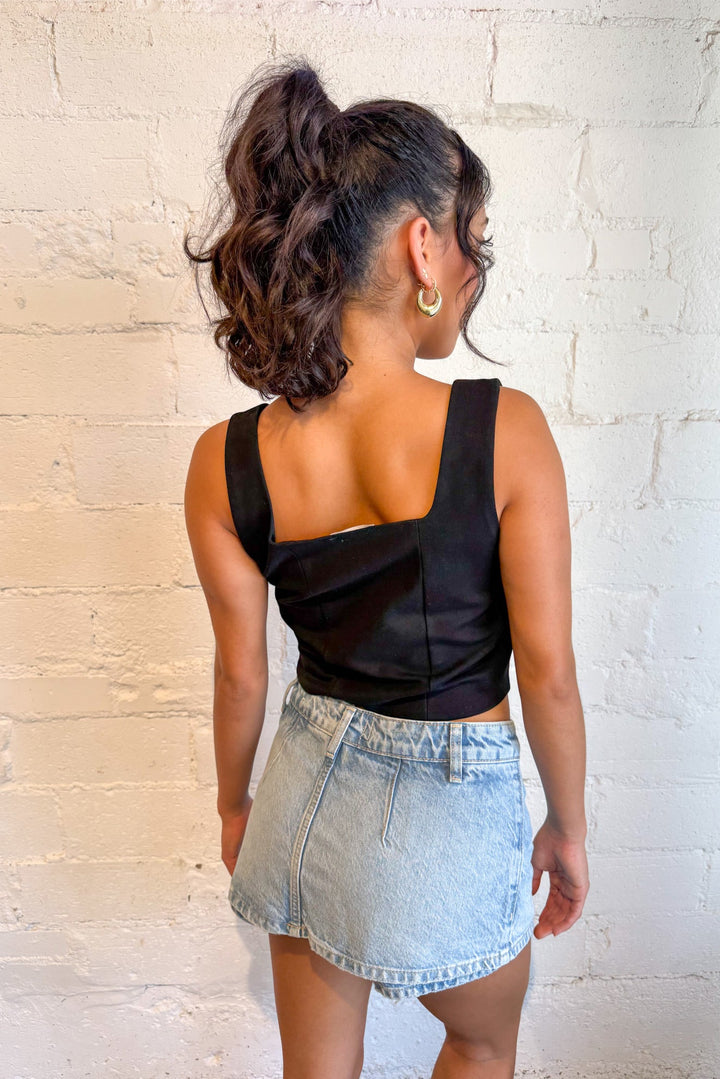 Isabella Square Neck Top, Crop Tops, Game Day Tops, Adeline Boutique, Dallas Boutique, Going Out Tops, Boutique Clothing 