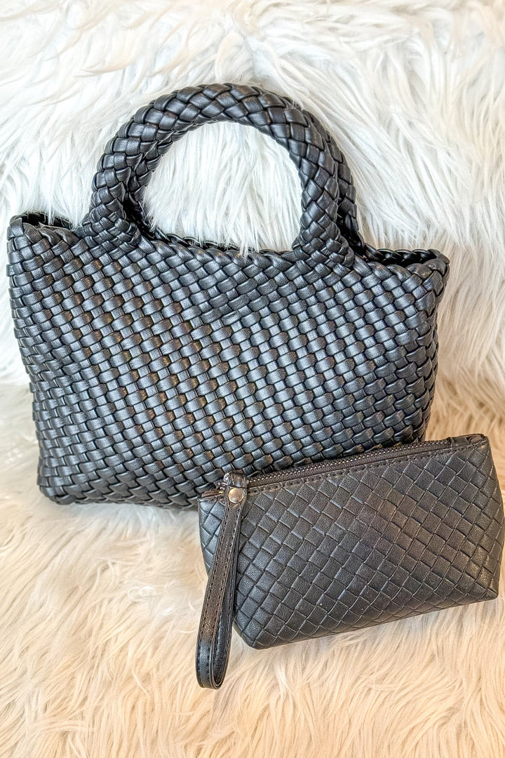 Weave Bag with Mini Weave Coin Purse, Mini Purse, Handbag, Beach Bag, Accessories, Spring Purse, Adeline Boutique, Dallas Boutique, Boutique Accessories