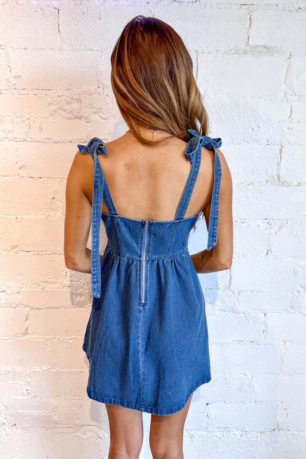 Blue Bloom Dress, Denim Dress, Adeline Boutique, Dallas Boutique, Rodeo, Country Concert