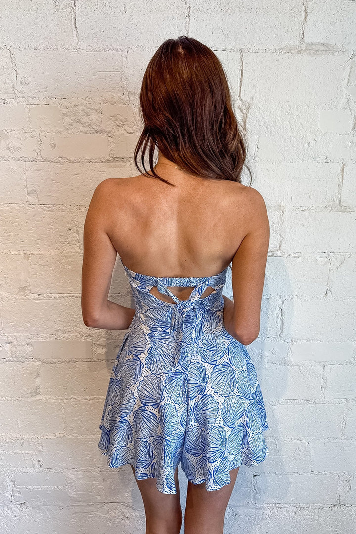 Blue Clams Tube Romper, Strapless Mini Dress, Spring and Summer Dress, Beach Dresses, Vacation Styles, Adeline Boutique, Dallas Boutique