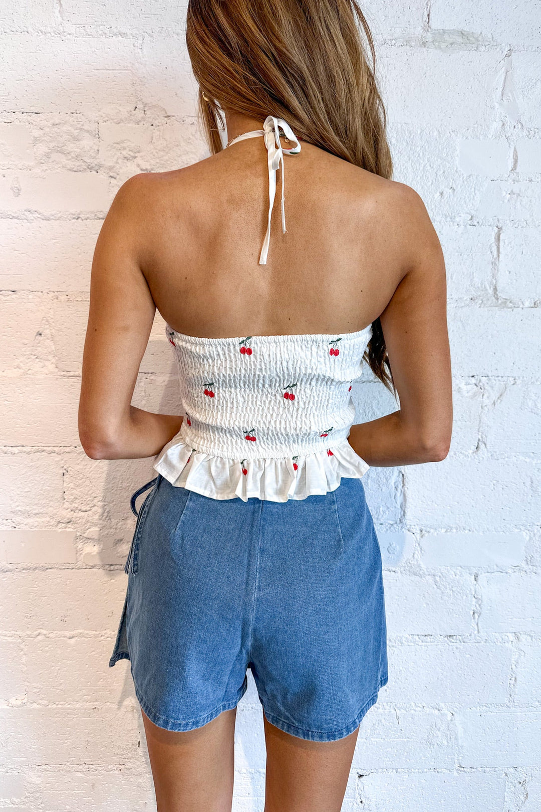 Denim Wrap Skort, Skort, Skirt, Bottoms, Adeline Boutique, Spring Outfit, Dallas Boutique, Denim