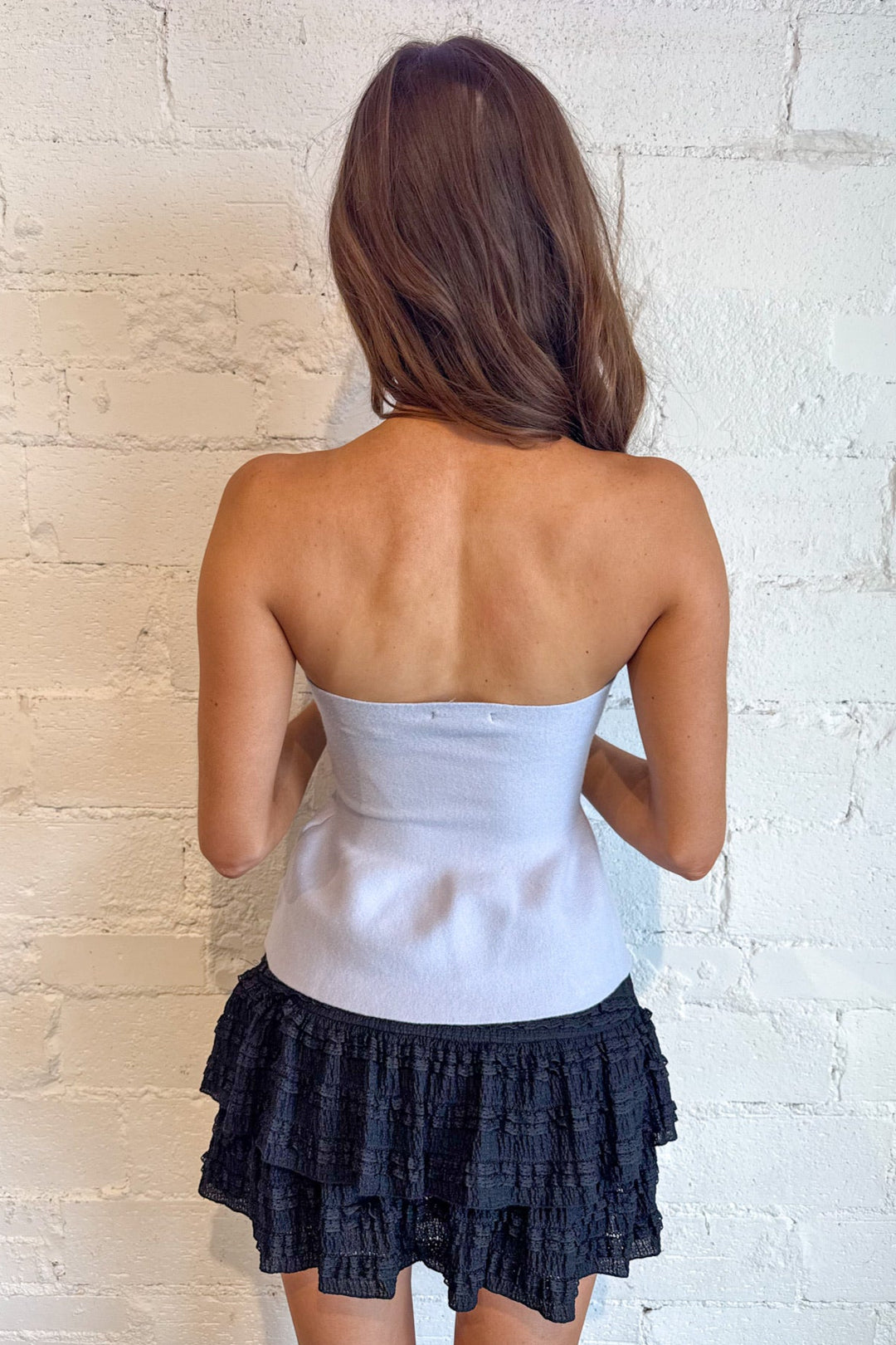 Ellie Strapless Knit Peplum Top, Strapless Top, Adeline Boutique, Dallas Boutique, Tops, Game Day Styles, Fall Tops