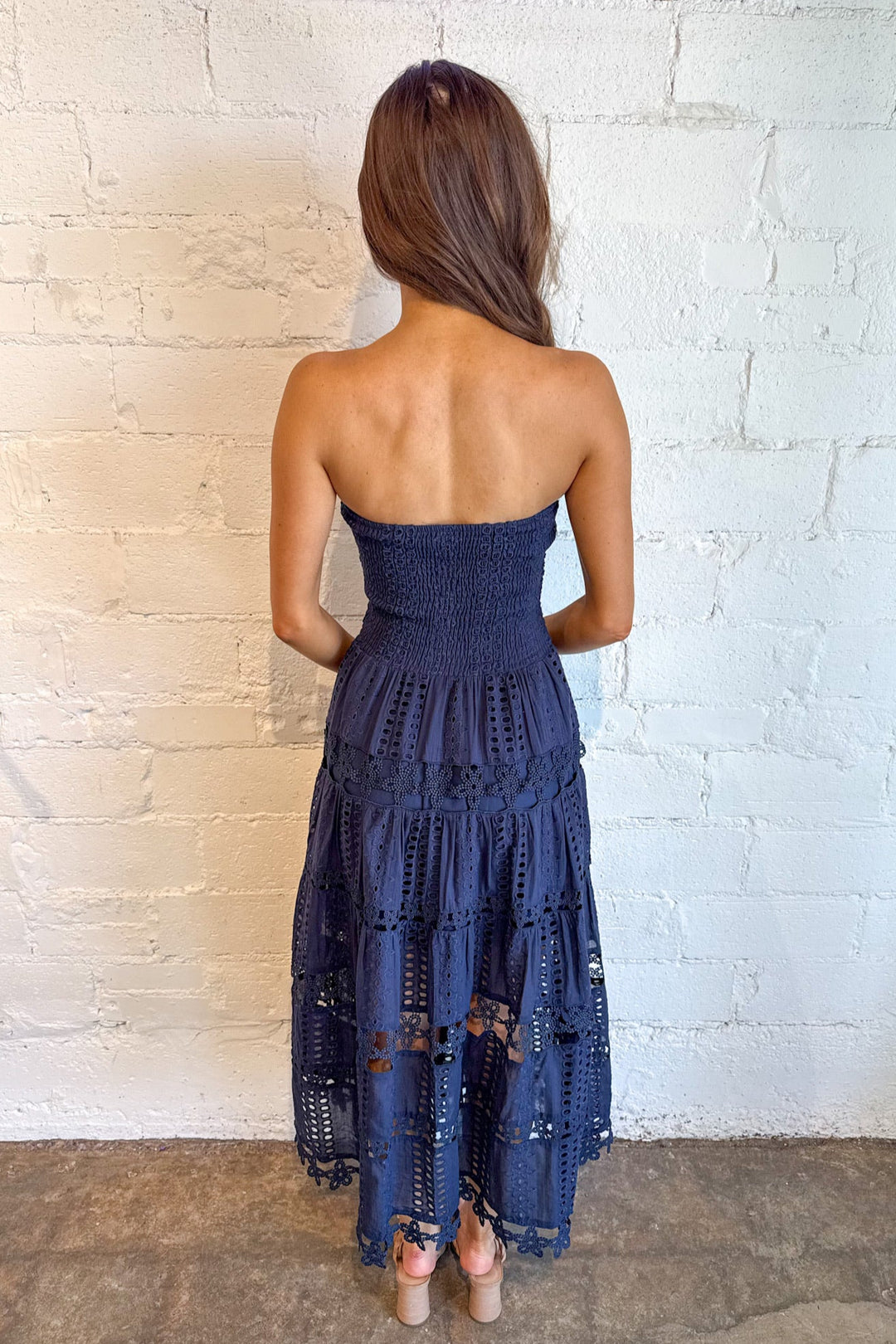 Evelyn Eyelet Maxi Dress, Strapless Maxi Dress, Maxi Dress, Adeline Boutique, Dallas Boutique, Dresses, Game Day Outfit