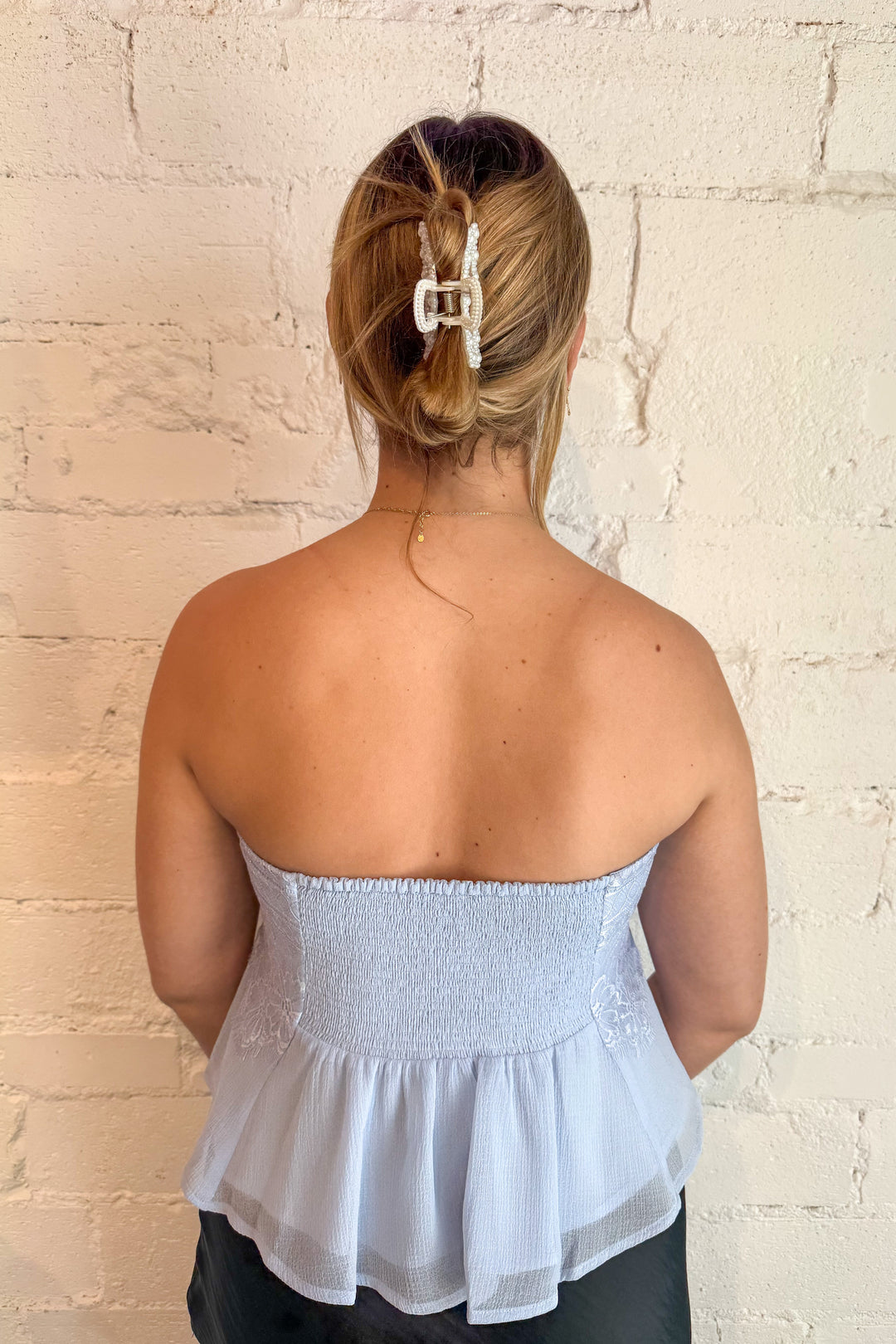 Jocelyn Floral Lace Top, Strapless Top, Going Out Top, Summer Tops, Tops, Adeline Boutique, Dallas Boutique, Lace Tops