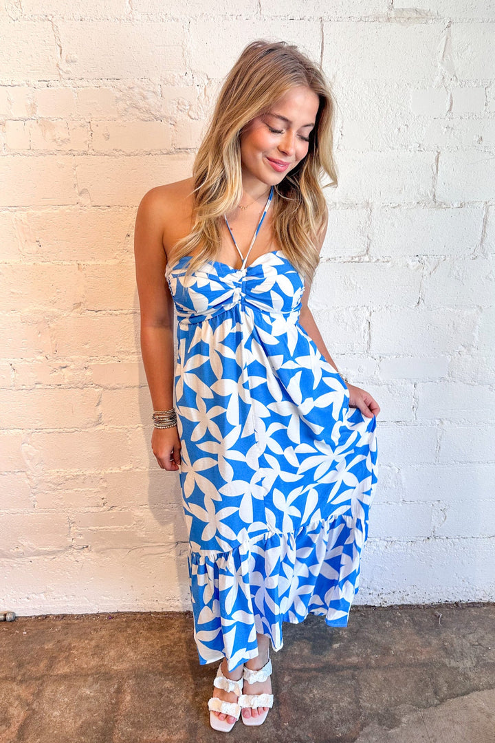 Blue Palms Midi Dress, Halter Dress, Vacation Styles, Summer Styles, Maxi Dresses, Adeline Boutique, Dallas Boutique, Boutique Dresses
