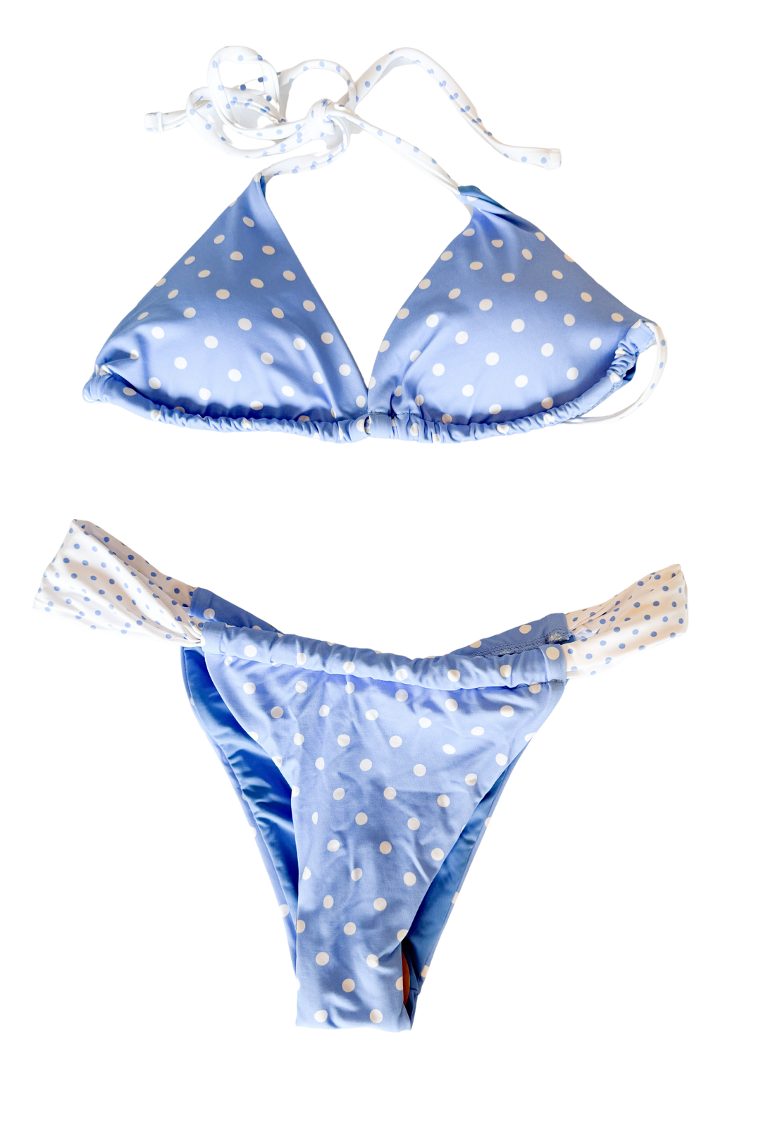 Blue polka dot bikini top, top, tops, swimsuit, swim, swimwear, swimsuits, dallas boutique, boutique, adeline boutique