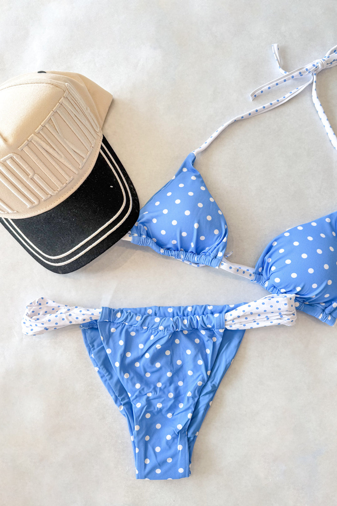 Blue Polka Dot Swimsuit Top, Polka Dot Swimsuit, Swimsuit, Vacation Styles, Adeline Boutique, Dallas Boutique, Swimsuit Top, Spring Break Styles