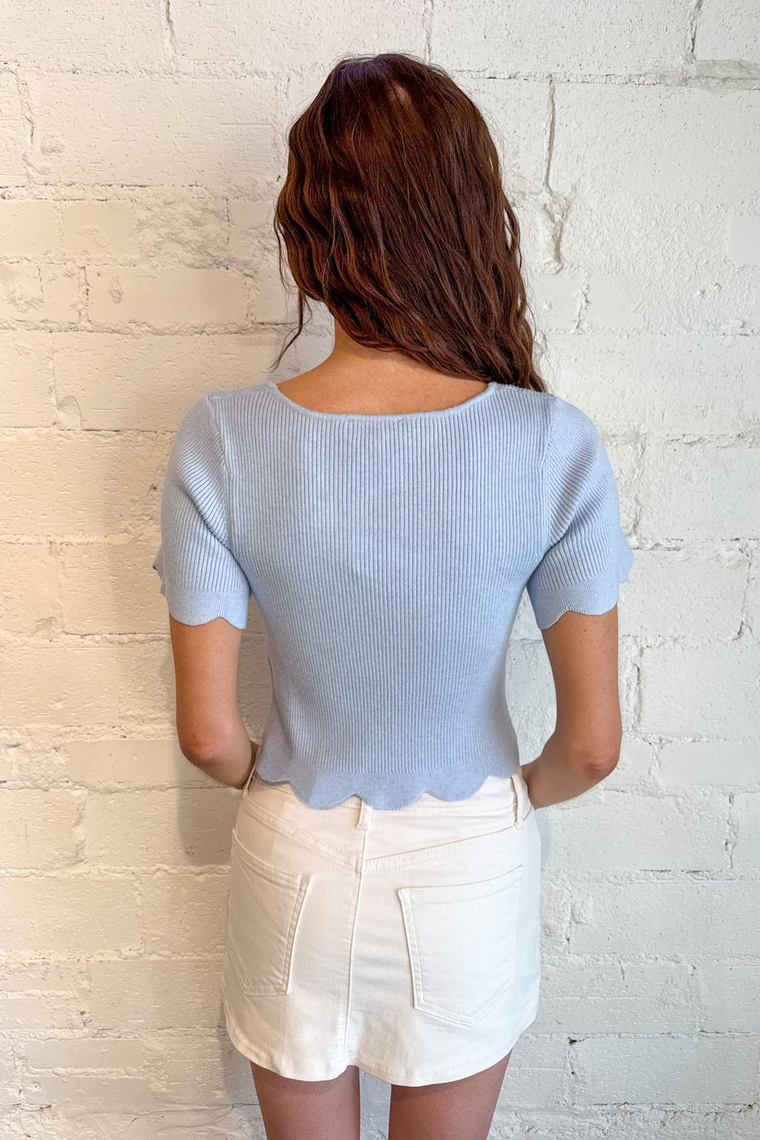 The Ellis Scallop Top, Spring Tops, Tops, Adeline Boutique, Dallas Boutique