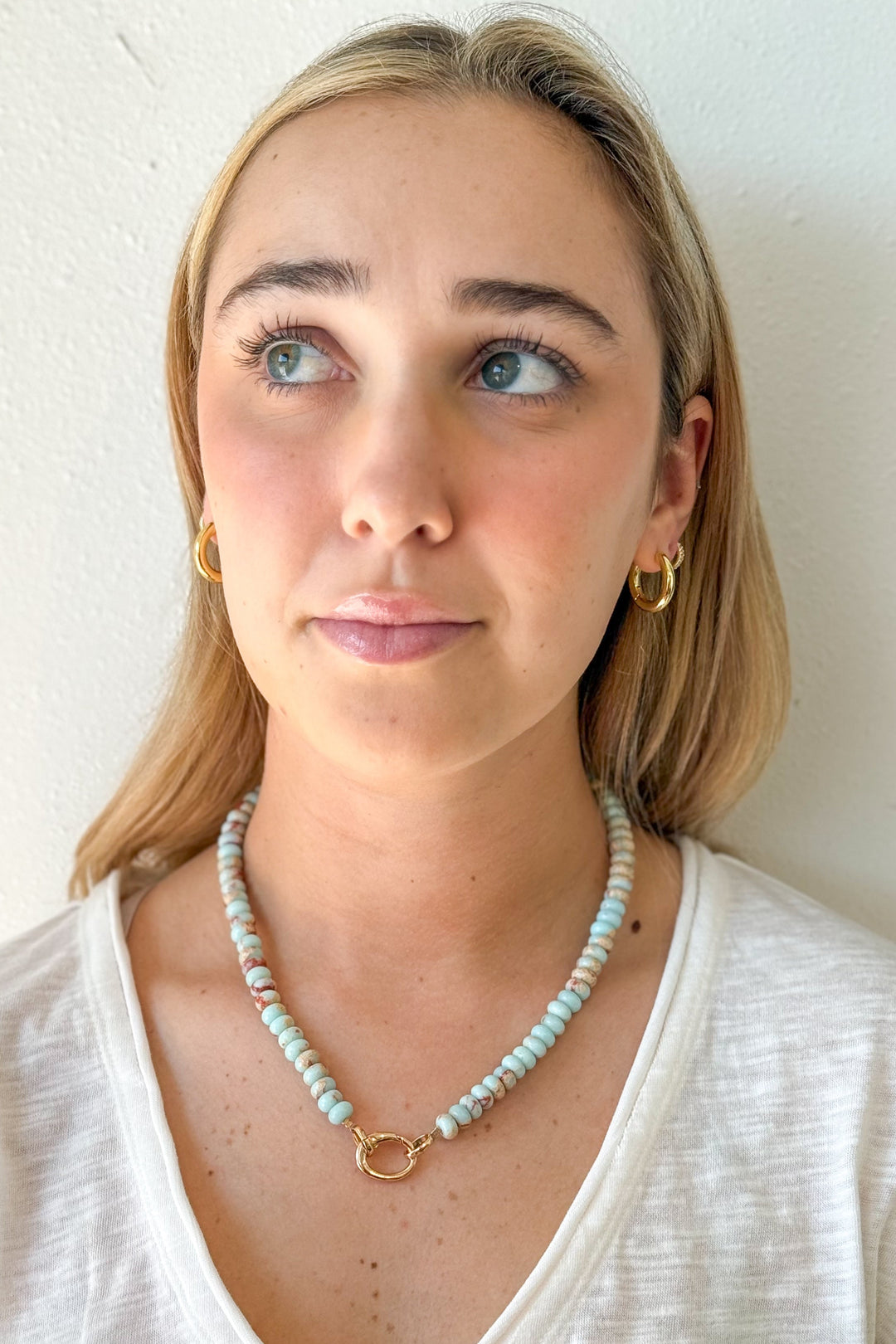 Blue and Brown Stone Necklace, Necklace, Accessories, Adeline Boutique, Dallas Boutique, Jewelry 