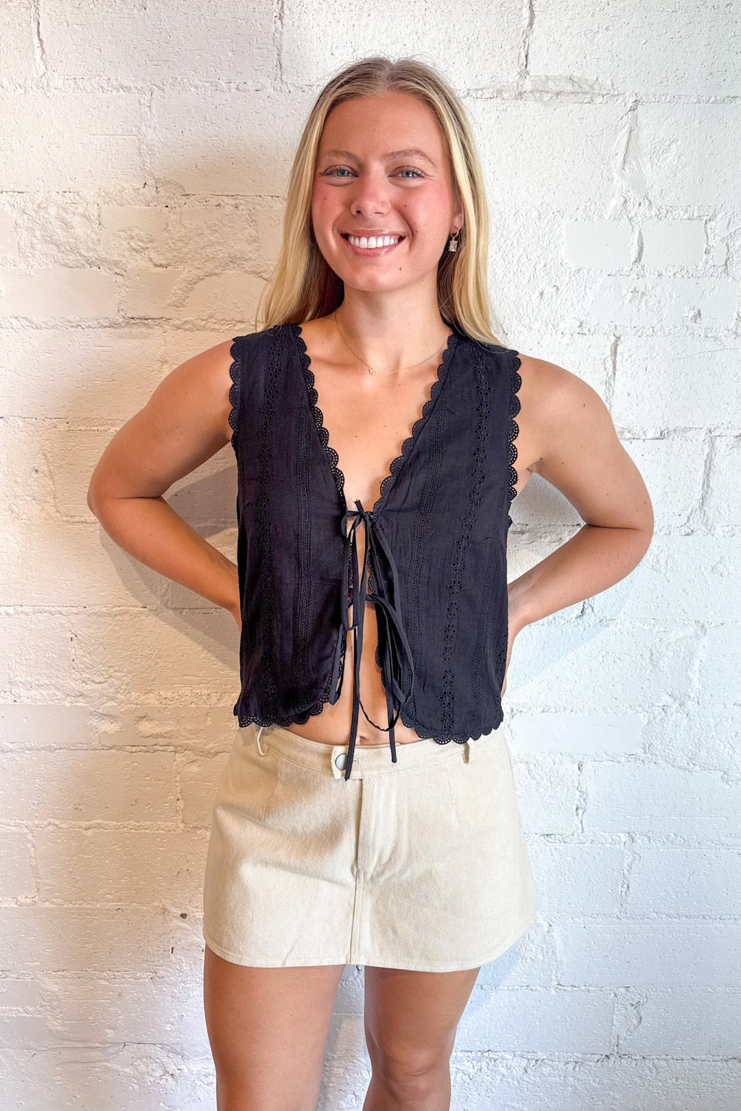 Breezy Bow Top, Tops, Front Tie Top, Adeline Boutique, Dallas Boutique
